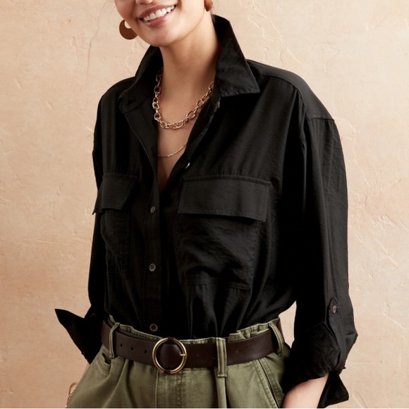 Banana Republic Tops - Bananna Republic Button Down Utility Shirt in Black